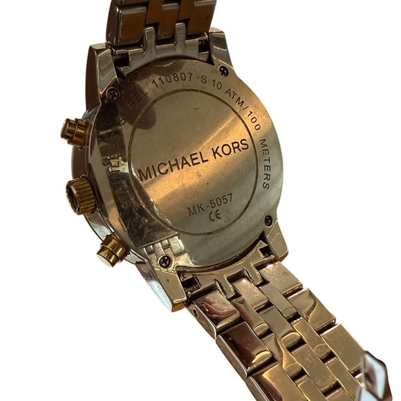🎉HP🎉 MK Michael Kors MK5057 Ritz Crystal Two-Tone Stainless Steel Watch - Picture 10 of 12